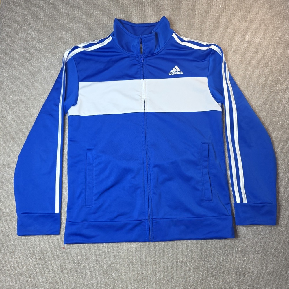 Adidas Boys Iconic Tricot Track Jacket Black White Size L (14-16) AP5548
